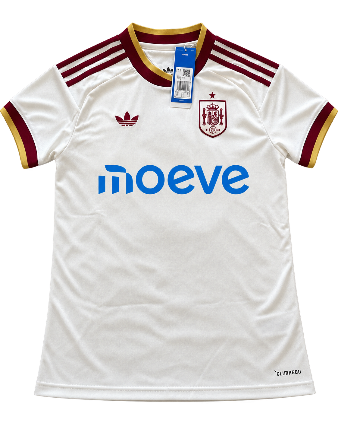 Camiseta blanca de La Roja de Bruselas 2026–2027 con patrocinio de Moeve